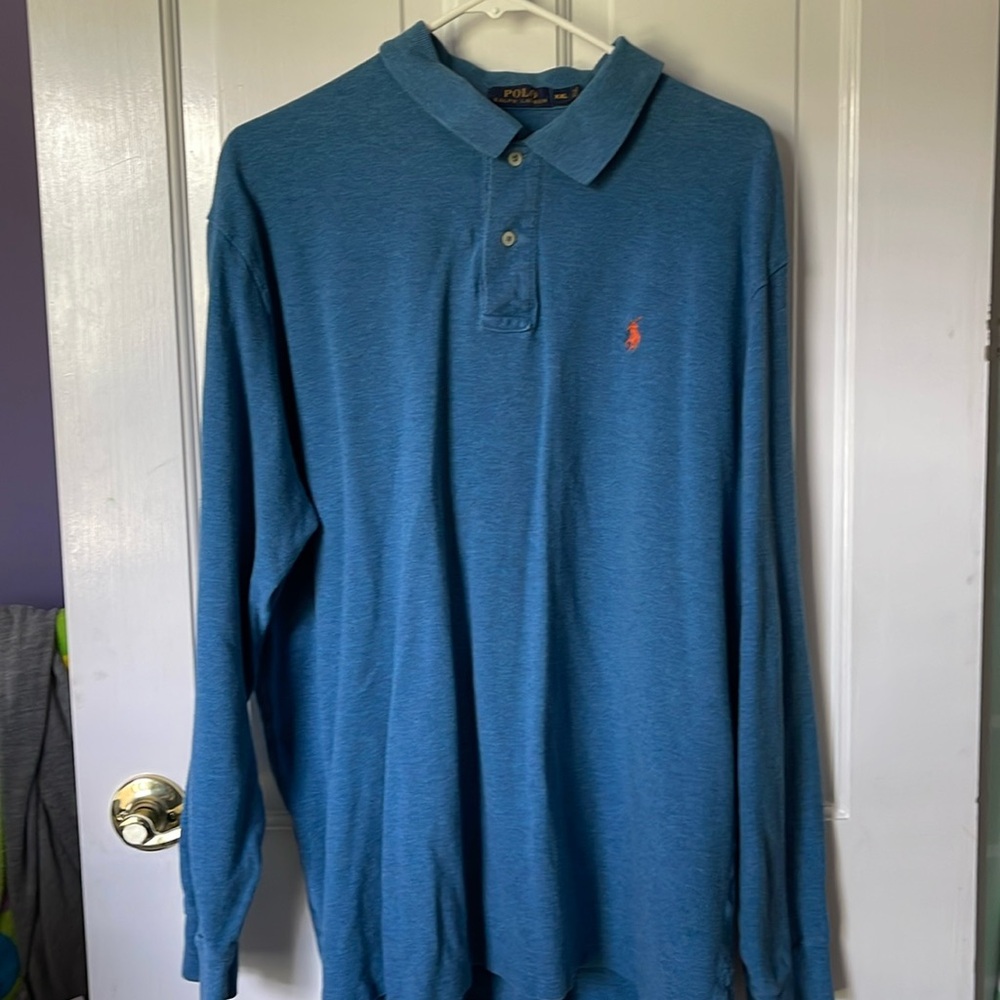 Polo Ralph Lauren Long Sleeve Men’s Blue Polo Size XXL